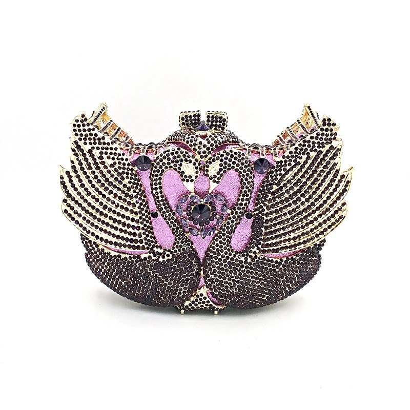 
                      
                        Luxury Diamond Crystal Clutch Bridal Wedding Party Mini Swan Purse
                      
                    