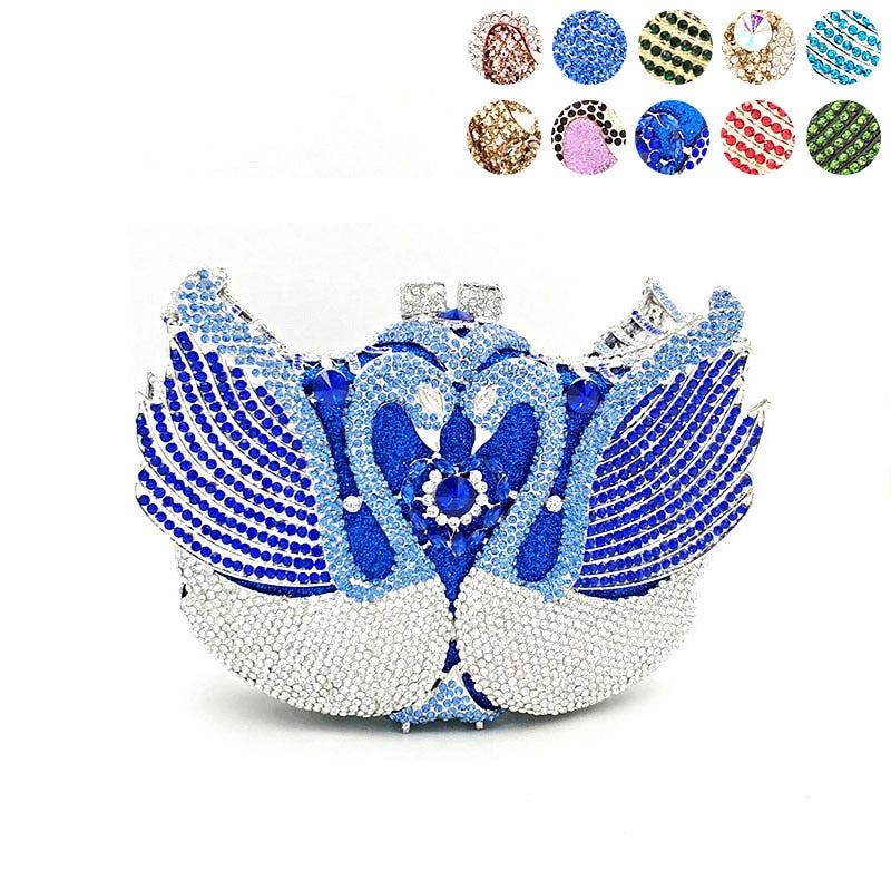 
                      
                        Luxury Diamond Crystal Clutch Bridal Wedding Party Mini Swan Purse
                      
                    