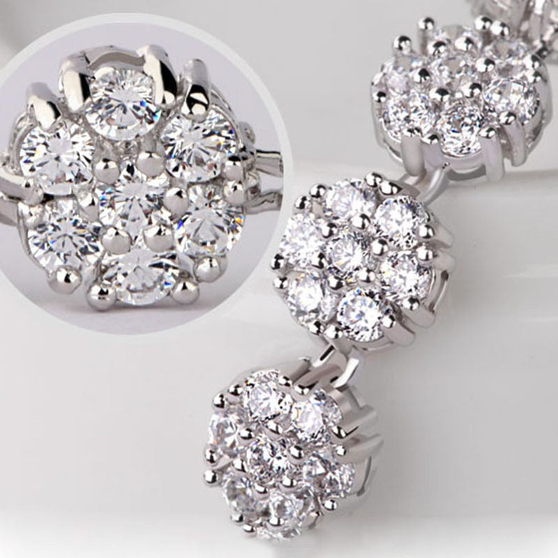 
                      
                        Elegant White Gold-Color AAA+ Cubic Zirconia Stone Necklace Wedding  Jewelry Set
                      
                    