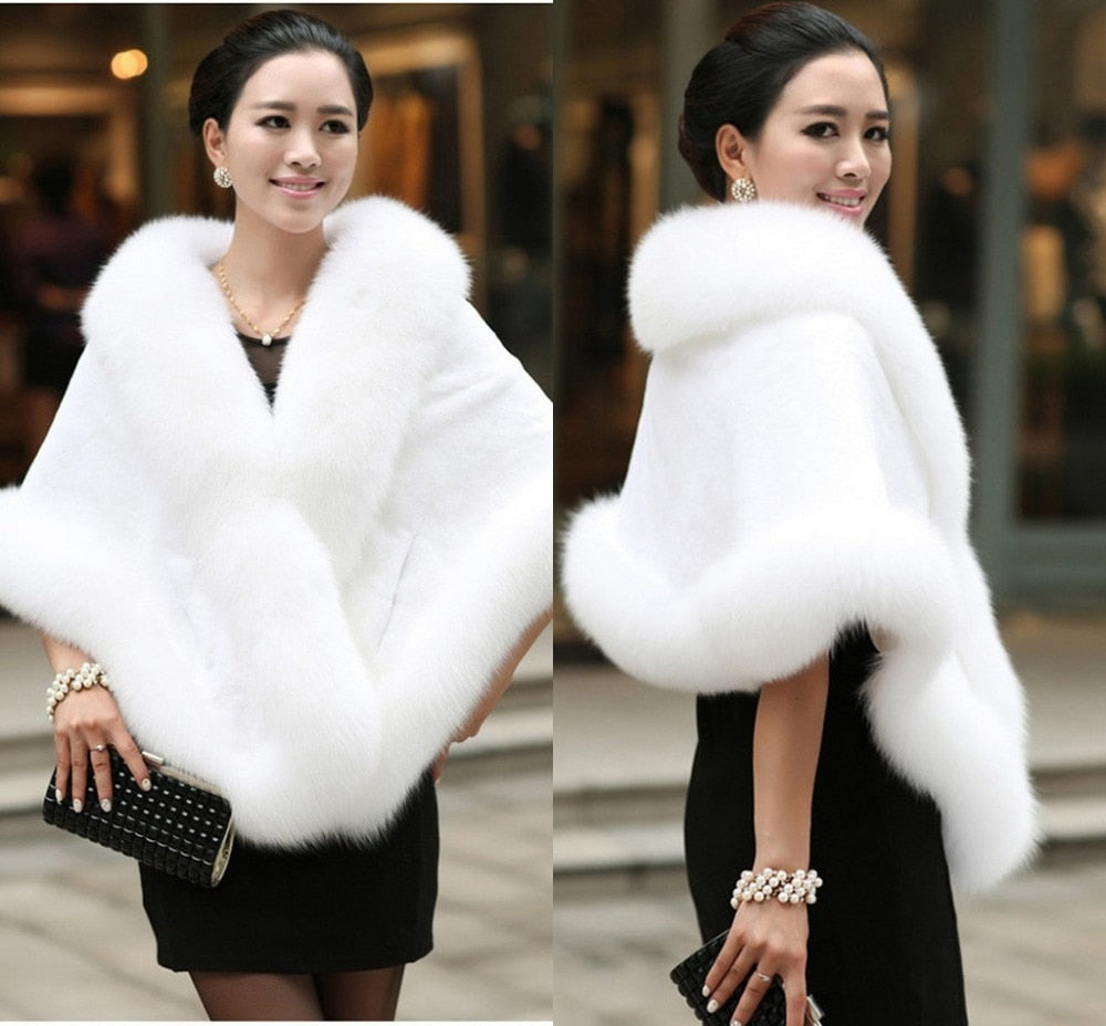 Faux Fur Wraps Winter Wedding Coat Warm Shawls Shrug