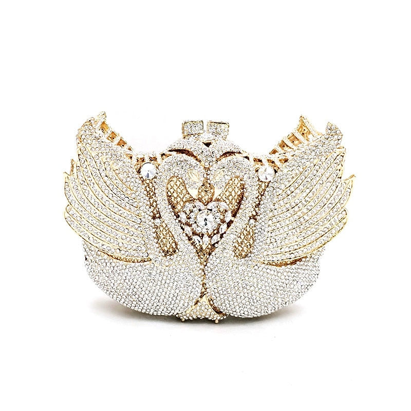 
                      
                        Luxury Diamond Crystal Clutch Bridal Wedding Party Mini Swan Purse
                      
                    