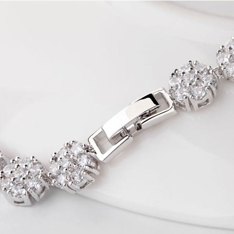 
                      
                        Elegant White Gold-Color AAA+ Cubic Zirconia Stone Necklace Wedding  Jewelry Set
                      
                    