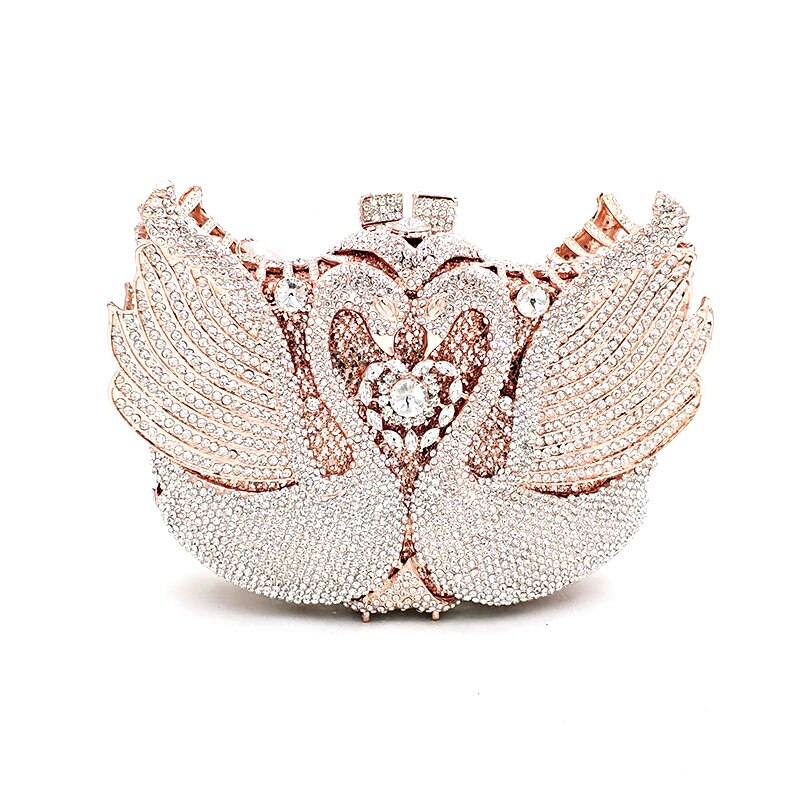 
                      
                        Luxury Diamond Crystal Clutch Bridal Wedding Party Mini Swan Purse
                      
                    