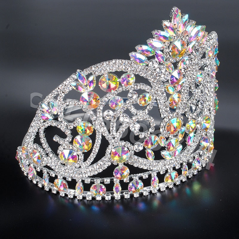 Miss Beauty Pageant Tiara Crown Clear Crystals Full Circle Party Hair Accessory