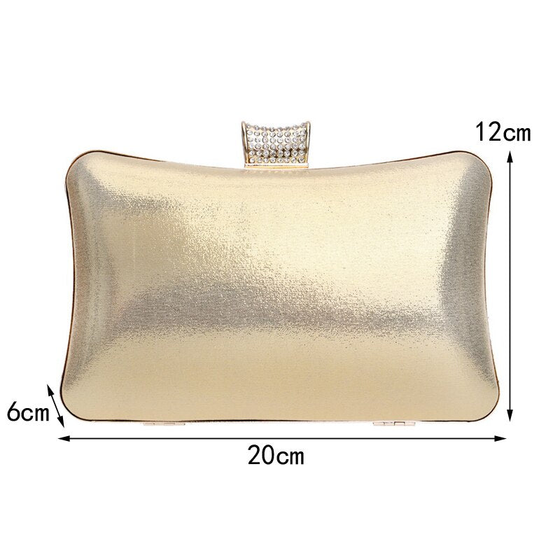 Simple Design Metal Diamond Evening Bag Clutche Purse