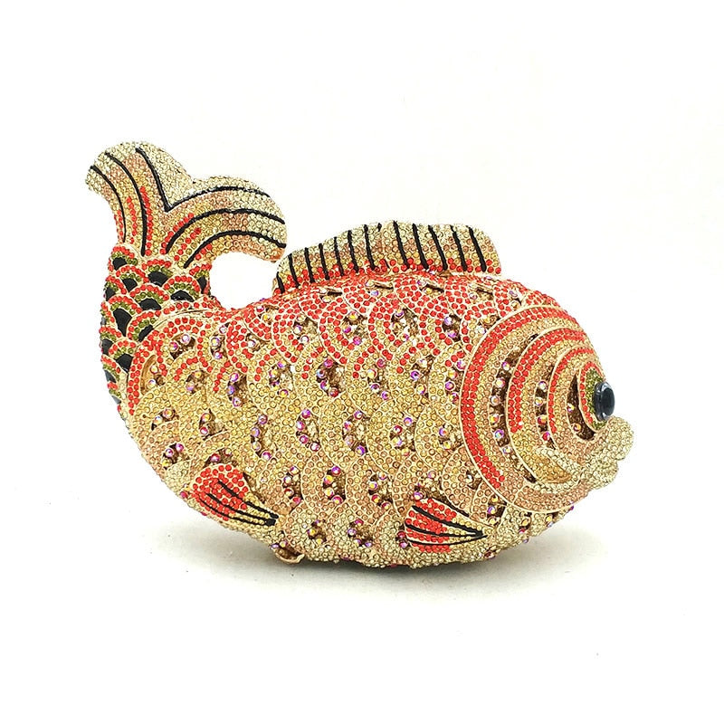 
                      
                        Colorful Diamonds Luxury Crystal Fish Clutch Party Purse Handbag
                      
                    
