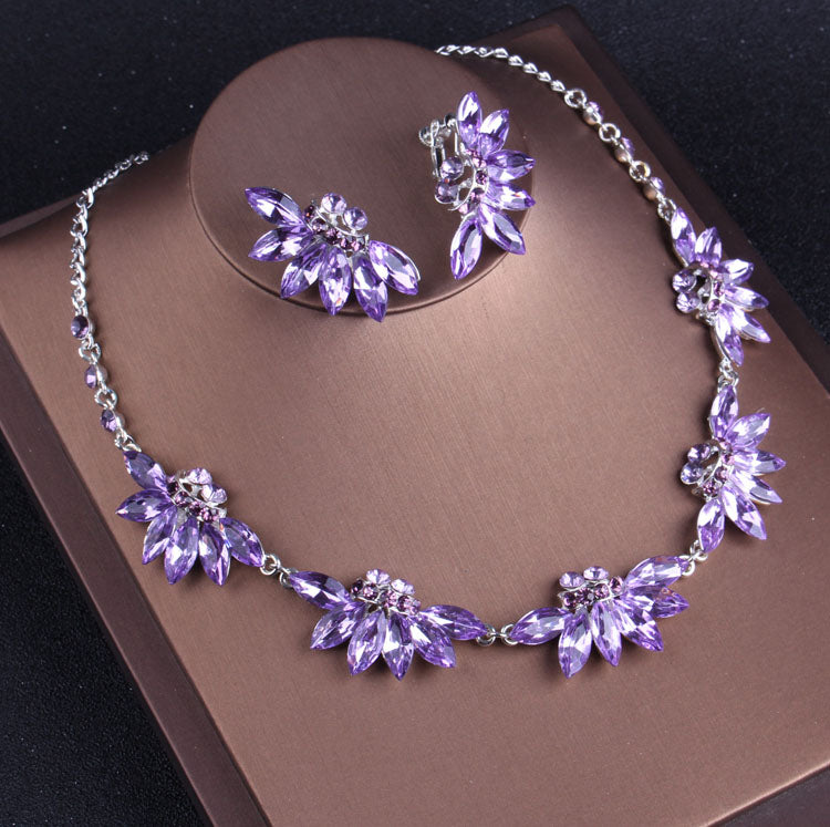 Royal Amethyst necklace earrings set – Jewelry Queen NZ
