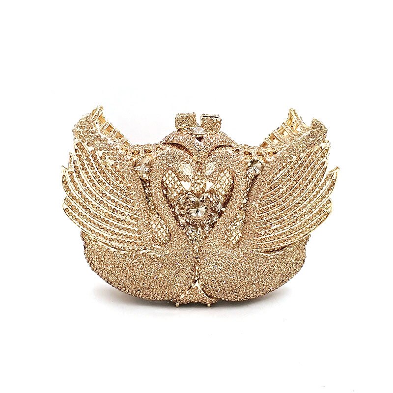 
                      
                        Luxury Diamond Crystal Clutch Bridal Wedding Party Mini Swan Purse
                      
                    