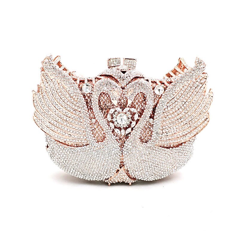 
                      
                        Luxury Diamond Crystal Clutch Bridal Wedding Party Mini Swan Purse
                      
                    