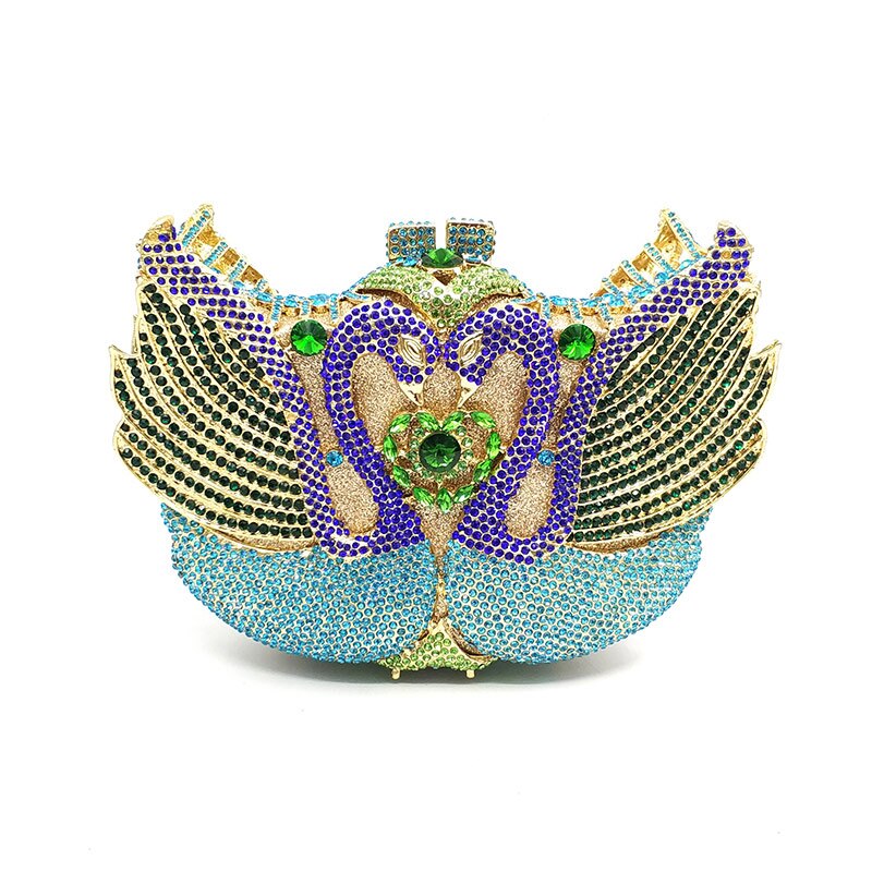 
                      
                        Luxury Diamond Crystal Clutch Bridal Wedding Party Mini Swan Purse
                      
                    