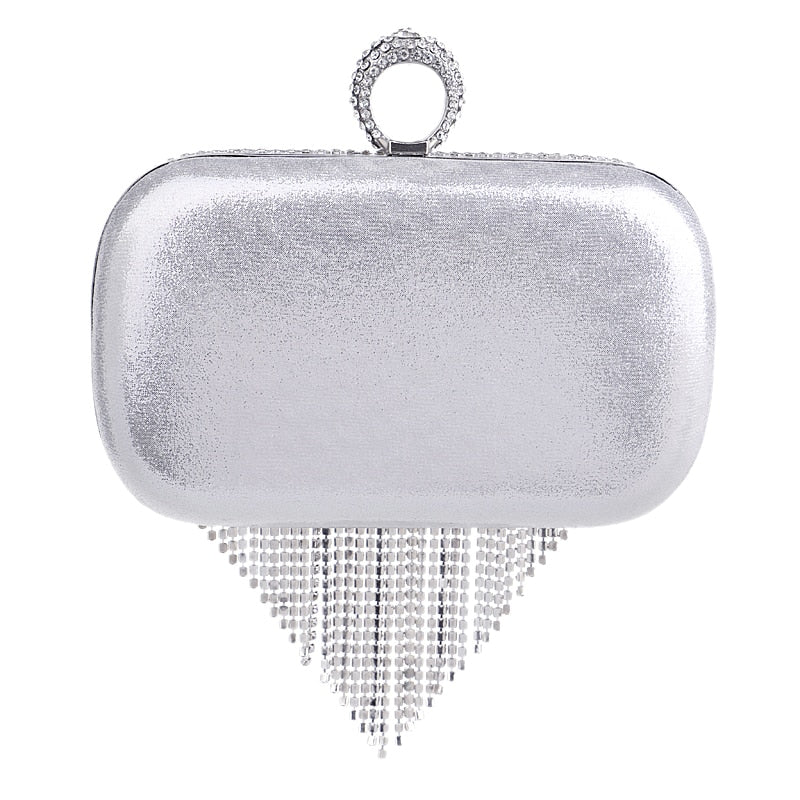 
                      
                        Tassel Rhinestones Day Clutch Evening Bag Chain Purse
                      
                    