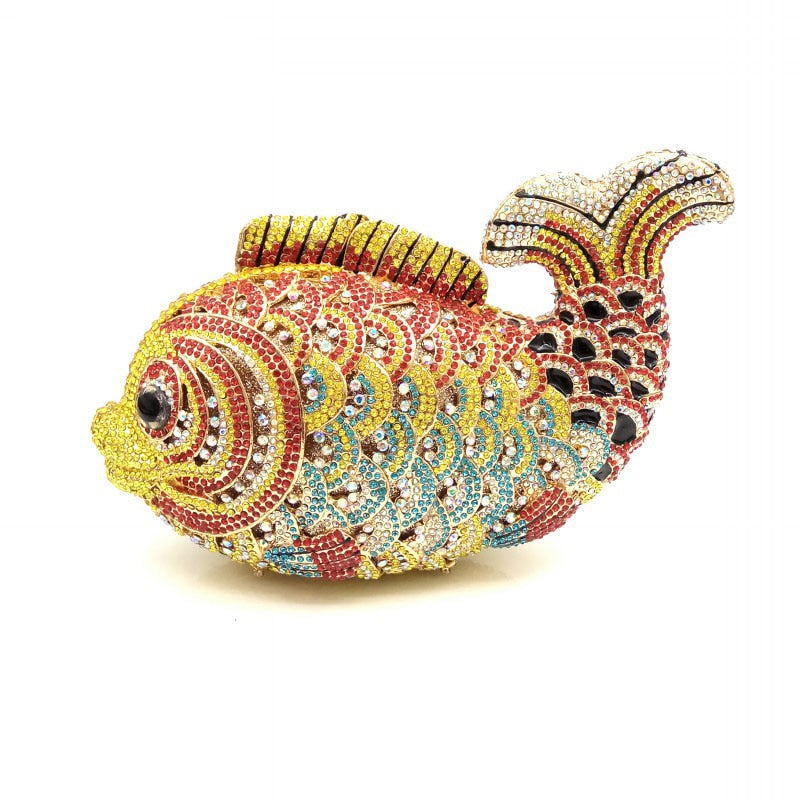 
                      
                        Colorful Diamonds Luxury Crystal Fish Clutch Party Purse Handbag
                      
                    