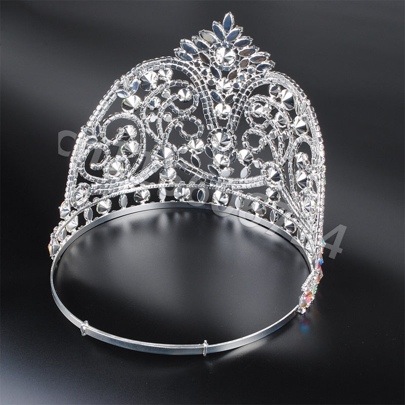 Load image into Gallery viewer, Miss Beauty Pageant Tiara Crown Clear Crystals Full Circle Party Hair Accessory

