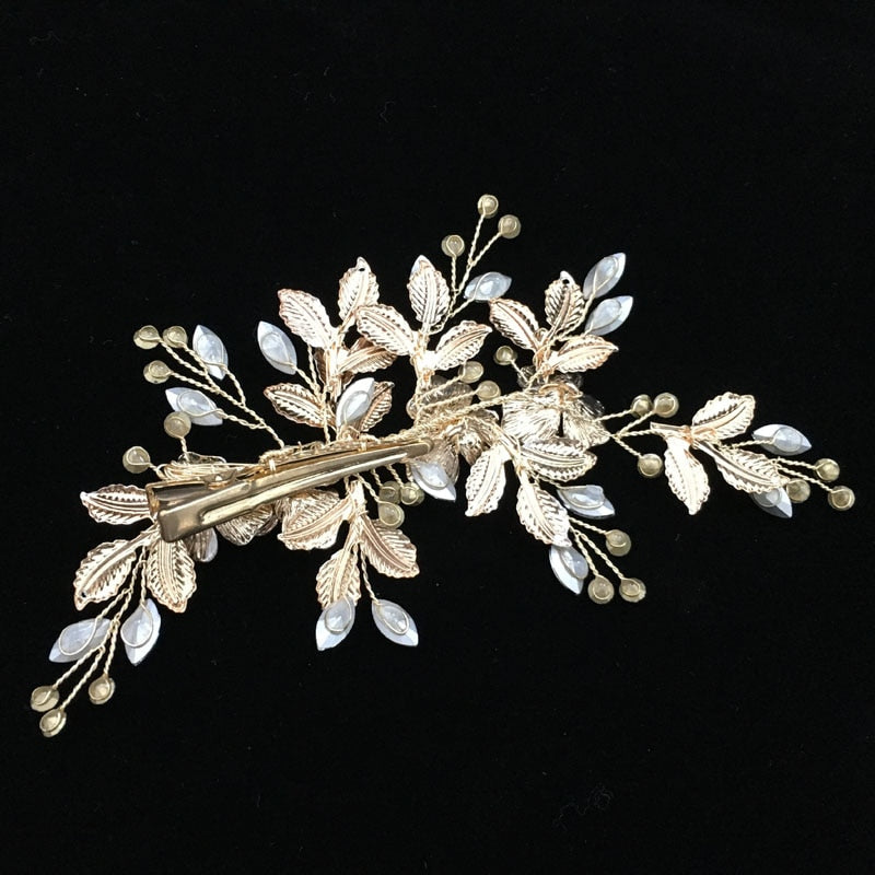 
                      
                        Handmade Golden Austrian Crystals Rhinestone Flower Wedding Bridal Headpiece Hair Accessories
                      
                    