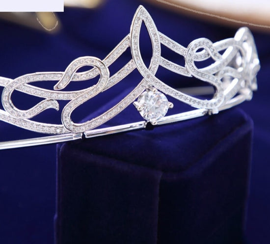 Sparkling Zircon Brides Tiaras Crown Crystal Bridal Wedding Hair Accessory