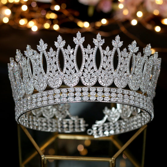 Luxury European Crystal Round Wedding Queen Bridal Crown