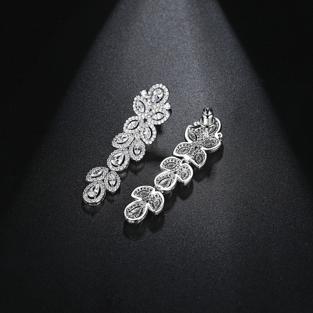 Load image into Gallery viewer, Cubic Zirconia Long Drop Earrings for Woman Luxury Fashion Accessory
