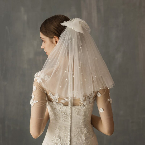 Bridal Birdcage Veil White Wedding Hair Comb Pearl Face Bride Headband  Headpiece