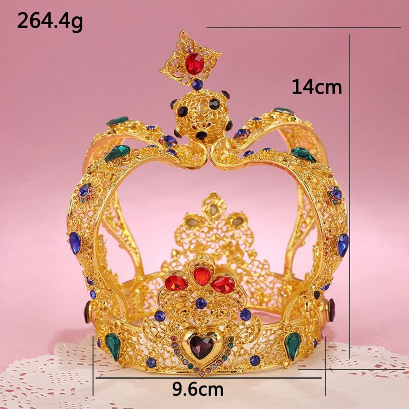 
                      
                        Petite Crystal Queen King Full Round Coronation Crown Pageant Accessory
                      
                    