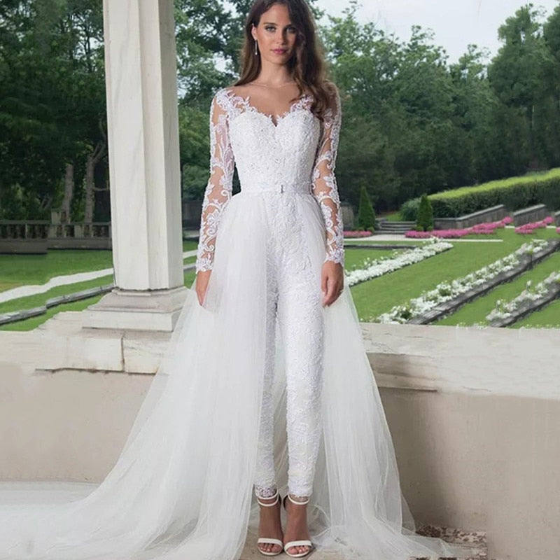 Hope & Ivy Bridal embellished bow back jumpsuit in ivory | ASOS