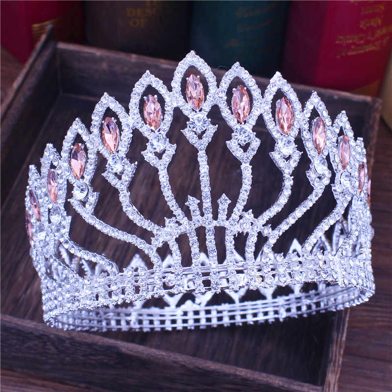 Load image into Gallery viewer, Crystal Queen Tiara Crown Bridal Pageant Hair Accessories Many Colors
