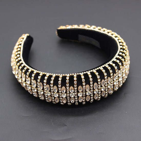 Luxury Colorful Rhinestone Retro Sponge Headbands