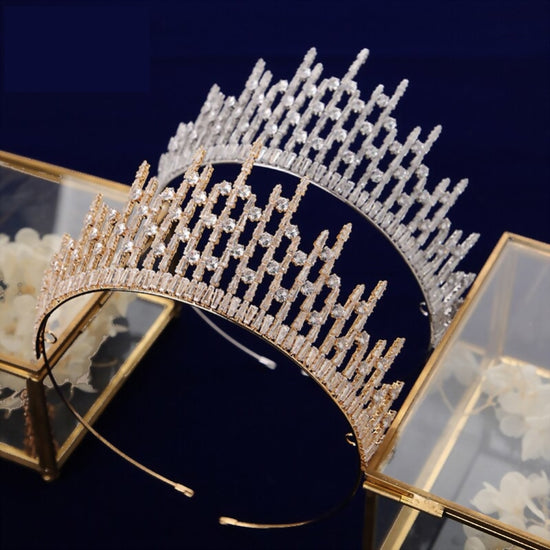 Princess Crystal Cubic Zirconia Wedding Crown Bridal Tiara Hair Accessory