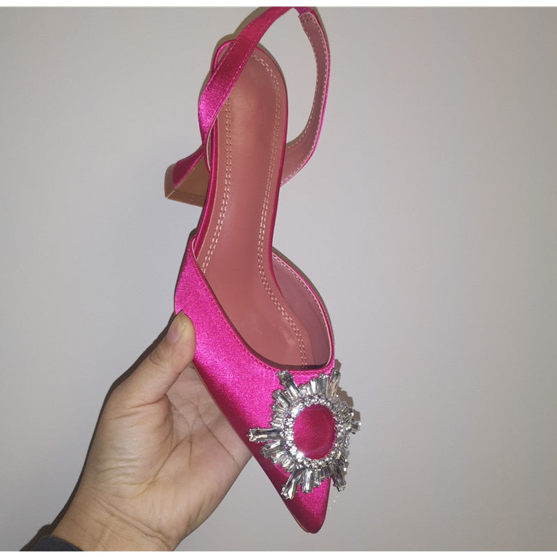 
                      
                        Crystal Slingback High Heels Shoes Triangle Heel Party Shoes
                      
                    