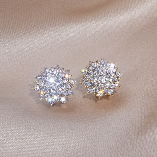 Snowflake Luxury Shiny Rhinestone Crystal Stud Earrings