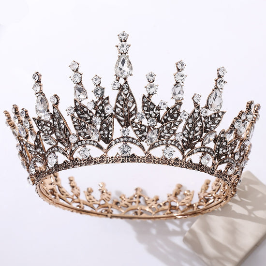 Load image into Gallery viewer, Baroque Vintage Crystal Rhinestone Tiara Crown Bridal Wedding Hair Accessory
