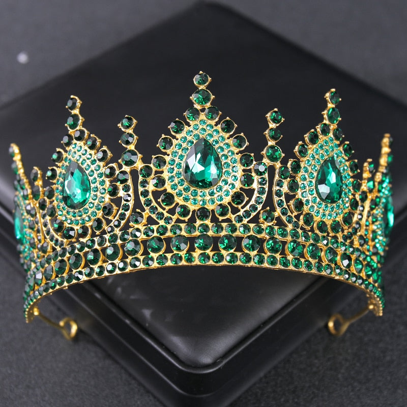 
                      
                        Green Red White Colorful Crystal Rhinestone Tiara Princess Crown
                      
                    