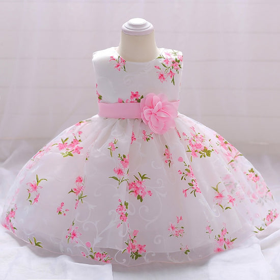 Purple Taffeta Embroidered Cinderella Baby Dress - Pink Princess