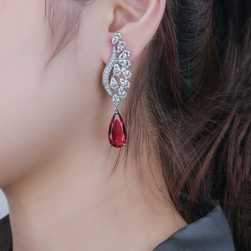 
                      
                        Cubic Zircon Crystal Angel Wing Earrings for Weddings Special Formal Events
                      
                    
