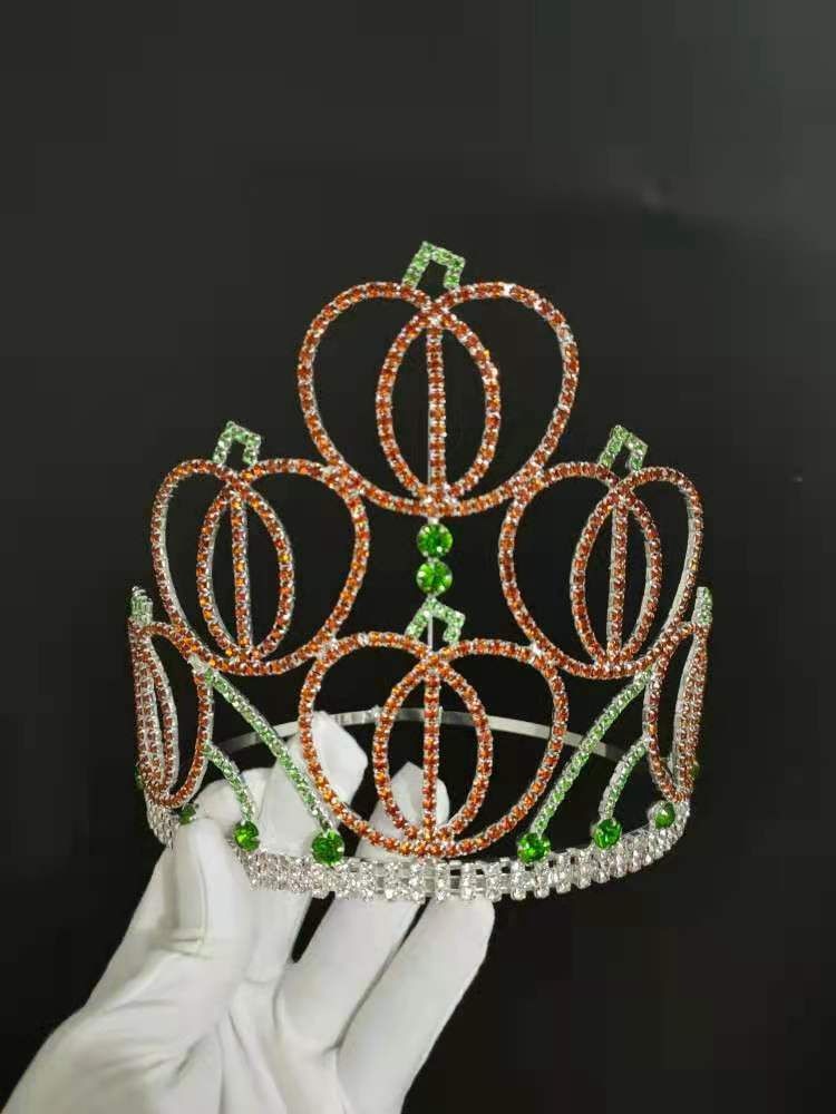 girls crystal pumpkin tiara crown