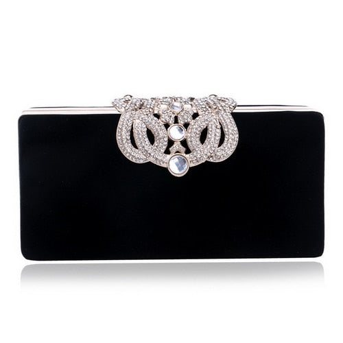 Ladies Mini Evening Bag Crystal Diamond Clasp Purse