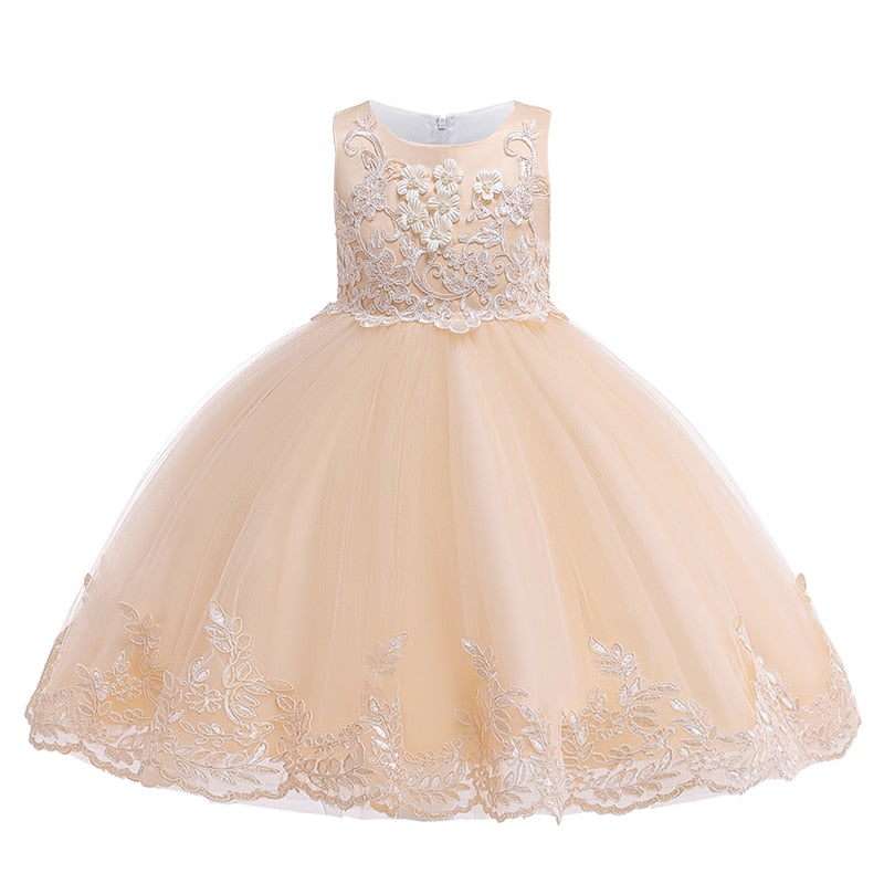 
                      
                        Lace Girls Party Dress Childs Birthday Princess Flower Girl Dresses 3-10 Years
                      
                    