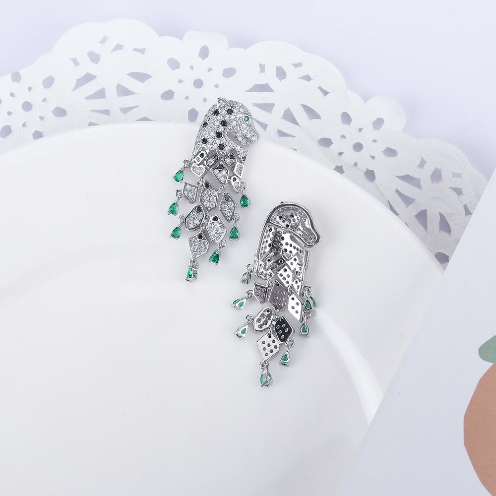 
                      
                        Cubic Zircon Leopard Charm Dangle Drop Formal Event Earrings
                      
                    