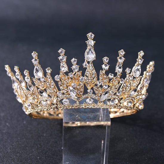 Load image into Gallery viewer, Baroque Vintage Crystal Rhinestone Tiara Crown Bridal Wedding Hair Accessory
