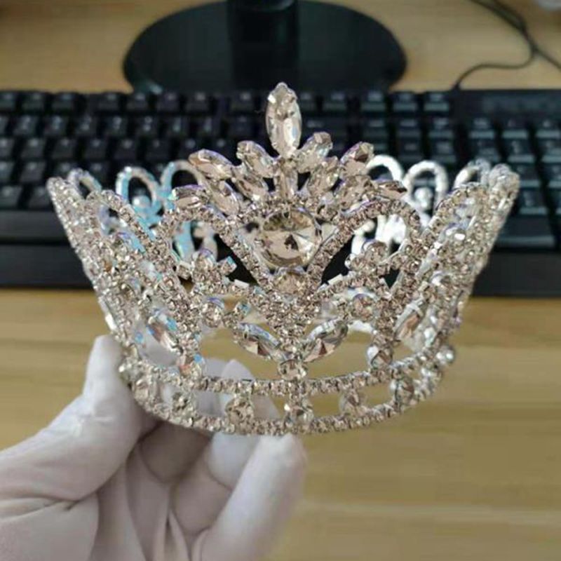 Load image into Gallery viewer, full round crystal crown pageant
