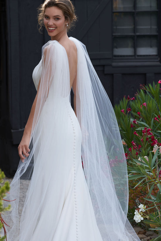 Bridal Wings Veil 2pc Shoulder Cape Veil Wedding Cloak