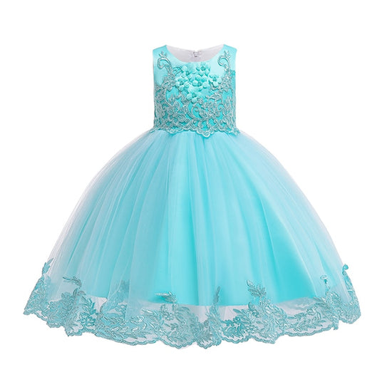 Load image into Gallery viewer, Lace Girls Party Dress Childs Birthday Princess Flower Girl Dresses 3-10 Years
