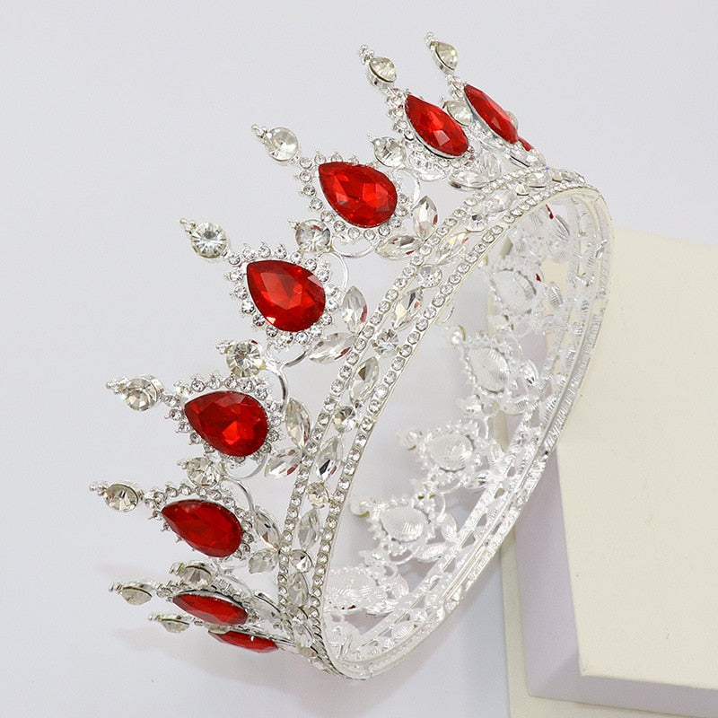
                      
                        Vintage Crystal Royal Queen King Full Round Tiara Crown Hair Accessories
                      
                    