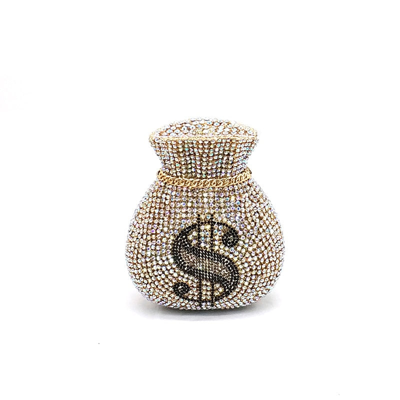 Money Bags Rich Dollar Clutch Purse Special Occasion Handbag