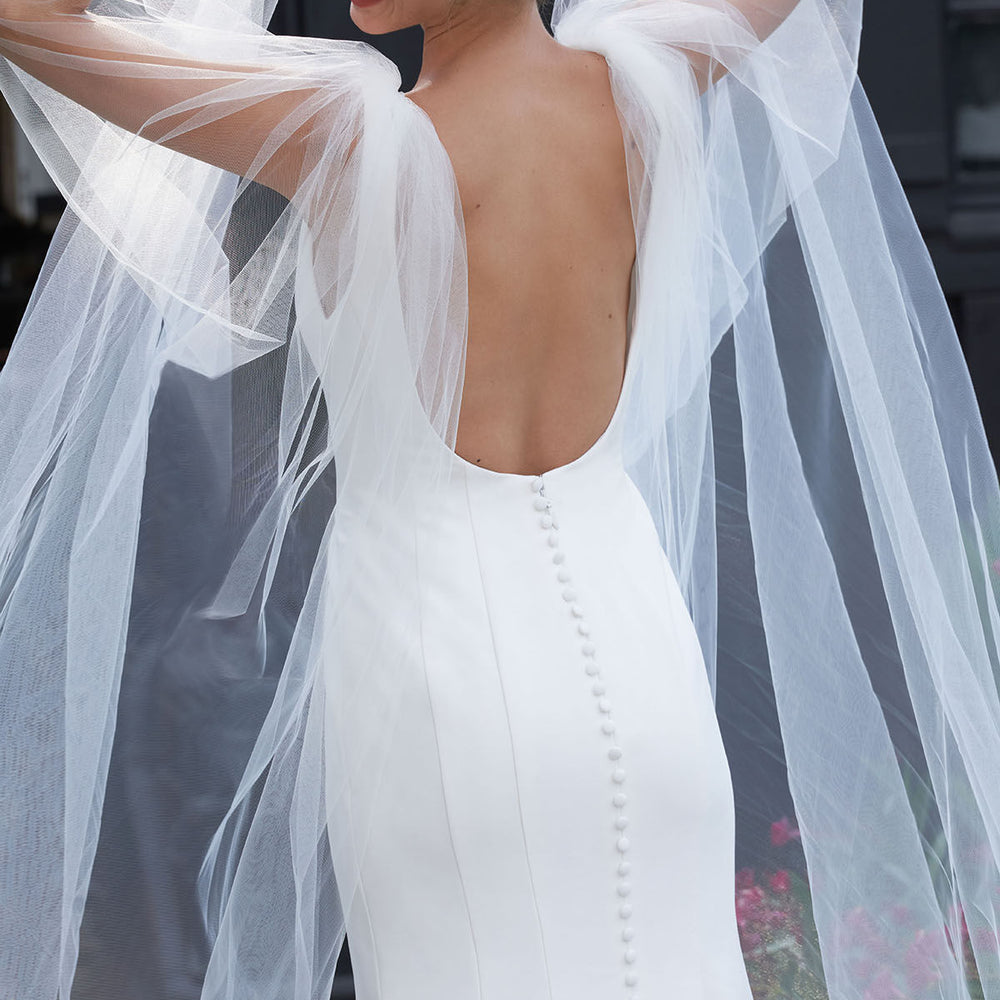 Bridal Wings Veil 2pc Shoulder Cape Veil Wedding Cloak