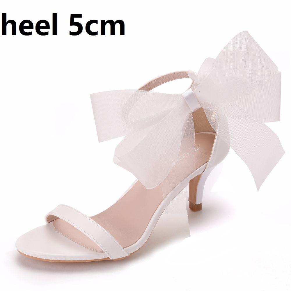 Sweet Bow Knot Elegant Ankle Strap Party Sandals Thin High Heel Wedding Shoes