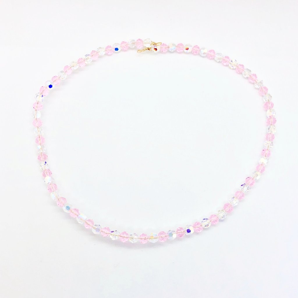 Load image into Gallery viewer, Pink Crystal Bridal Necklace - TulleLux Bridal Crowns &amp;amp;  Accessories 
