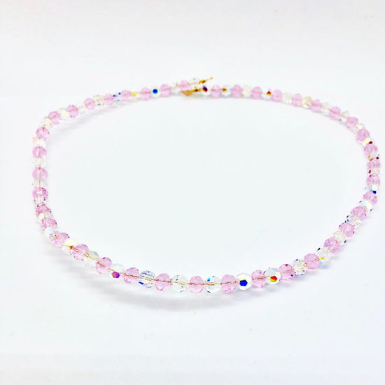 Load image into Gallery viewer, Pink Crystal Bridal Necklace - TulleLux Bridal Crowns &amp;amp;  Accessories 
