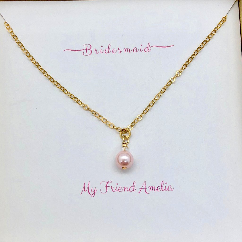 Rosaline Pearl Bridesmaid Necklace - TulleLux Bridal Crowns &  Accessories 