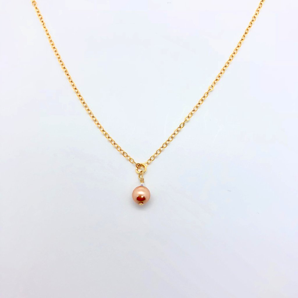 Rose Gold  Pearl Bridesmaid Necklace - TulleLux Bridal Crowns &  Accessories 