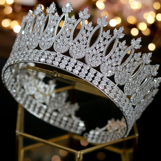 Luxury European Crystal Round Wedding Queen Bridal Crown